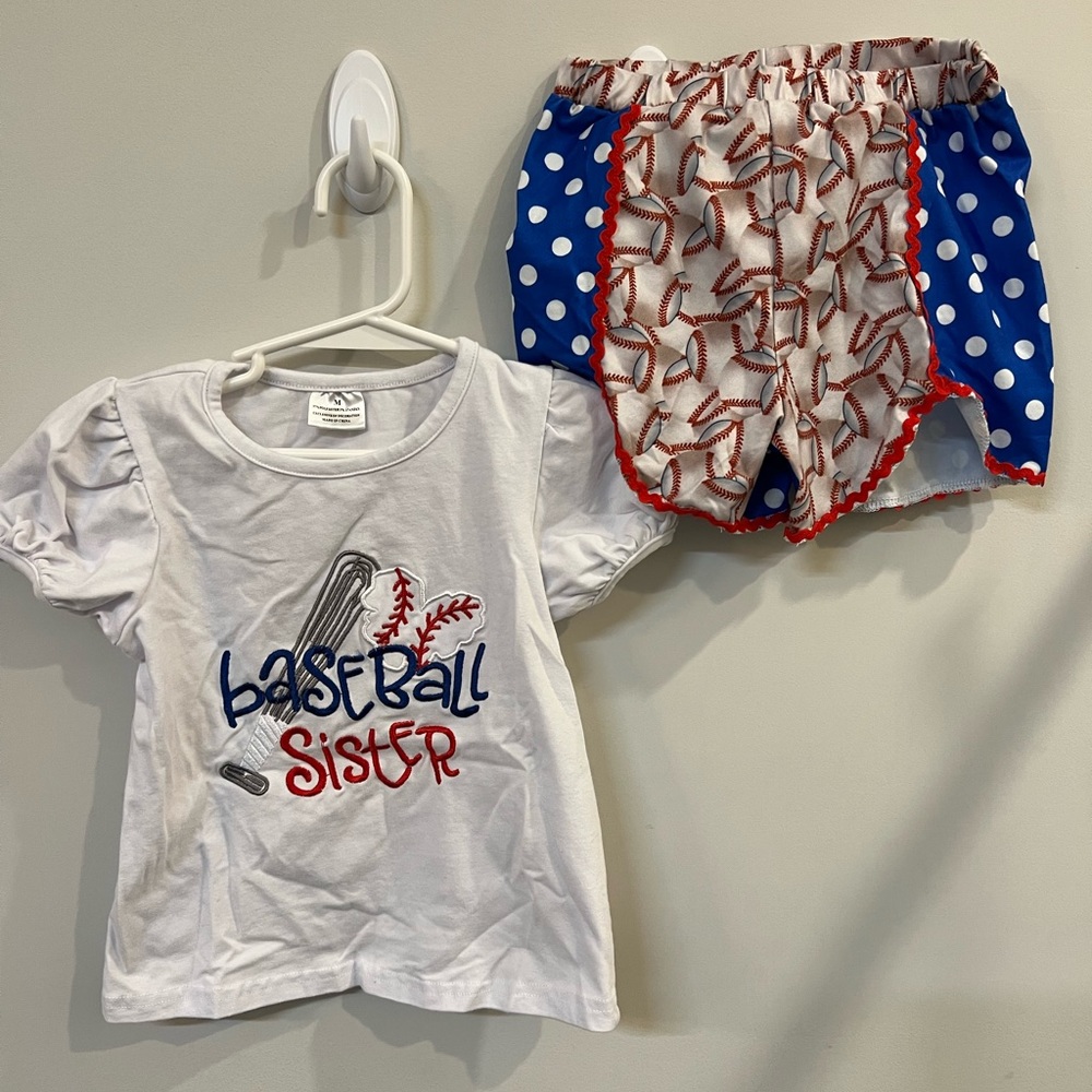 SOLD Boutique style baseball sister 3-4T